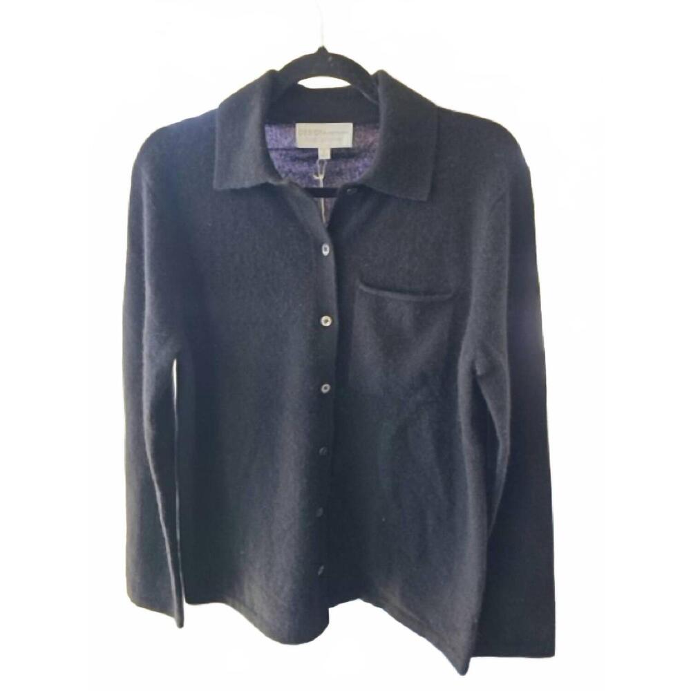 NEW DESIGN HISTORY women's button front cardigan in black